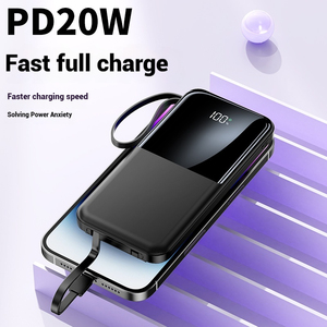 OEM/ODM 20W + PD 22,5 W 10000mAh Power Bank Tipo C Cargador de teléfono portátil Batería Power Bank con 2 cables de carga rápida - Product Image 6