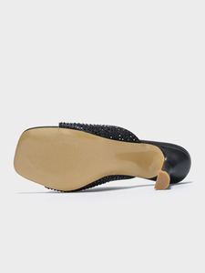 Sandalias de Tacón Alto con Punta Cuadrada y Pedrería, Estilo Europeo y Americano, Diseño Romano - Product Image 6