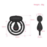 Anillo Vibrador Recargable de 10 Frecuencias con Doble Estimulación, Masajeador de Testículos de Silicona Líquida y Entrenador de Retraso Masculino, Juguete Íntimo para Hombres