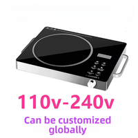 Plaque chauffante électrique infrarouge haute puissance 110V-220V 3500W à double commande avec panneau en verre céramique pour tous types d'ustensiles de cuisson