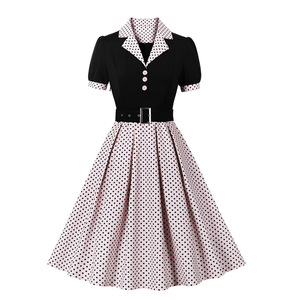 1960s Fashion Polka Dot Dress Retro Style
