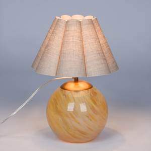 Factory Custom Crystal Ball <b>Table</b> Lamp with Pleated Fabric Shade Modern Decorative <b>Bedside</b> Desk Lamp for Bedroom Living Room - Product Image 1
