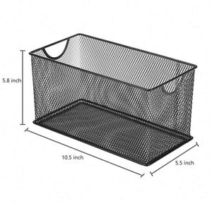 Metal Mesh <b>CD</b> Holder Box DVD Case Organizer Open Storage Bin Media Basket Container with Handles <b>CD</b> case - Product Image 4