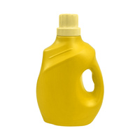 Bouteille en plastique liquide carrée mate en PEHD de 2-2,5 L avec poignée latérale, prise en main ergonomique, conteneur pour produits chimiques et eau, couleur personnalisée, bouchon à vis, vide