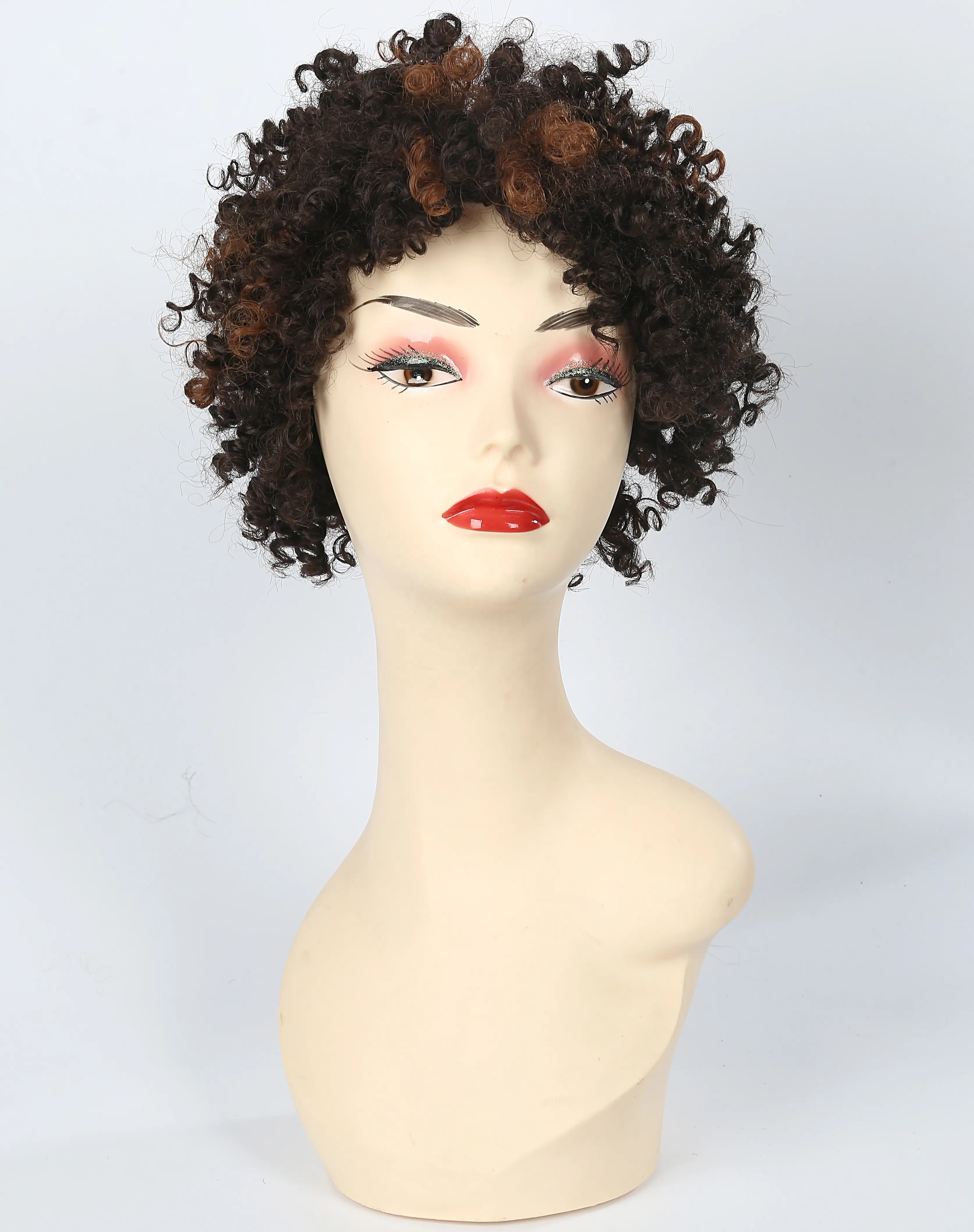 Klaar Om Groothandelsprijs Hot Beauty Natural Hair Pruiken Afro Kinky Jerry Curl Korte Synthetische Volledige Pruiken Voor Zwarte vrouwen