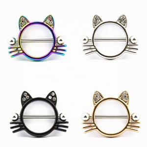Edelstahl-Barbell-<span class=keywords><strong>Brustpiercing</strong></span>-Schmuck für sexy Frauen – Hochwertige 14g Barbell-Nippelringe für Katzenbrustwarzen - Product Image 4