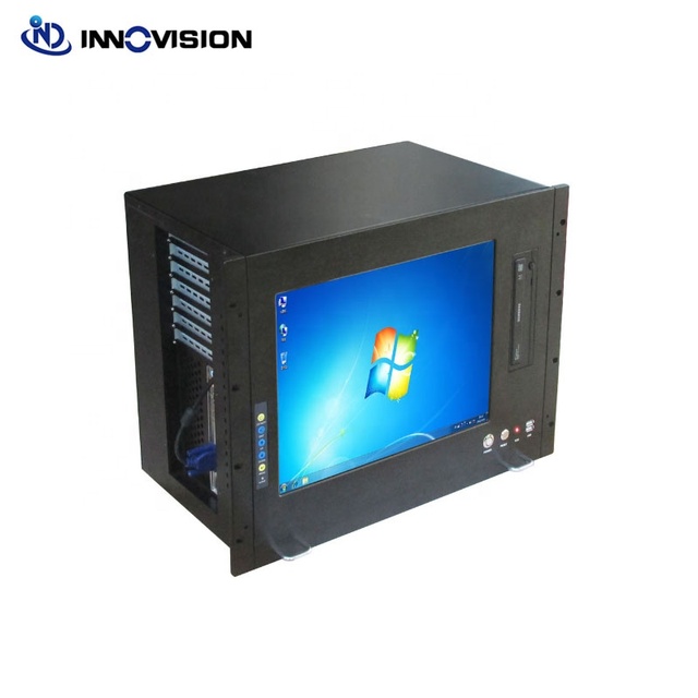 All-in-one 15 Inch Lcd Screen with Touch-pad Keyboard 8U Workstation case