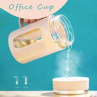 Bouteille d'eau en verre givré changeant de couleur avec couvercle, personnalisable avec logo, vente en gros
