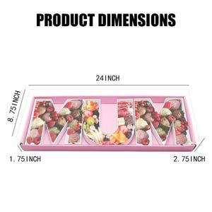Caja de Regalo de Cartón con Forma de Letra MUM, Rellenable con Chocolate y Fresas, para el Día de la Madre - Product Image 2