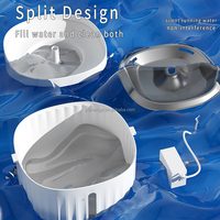 Fontaine à eau automatique intelligente pour animaux de compagnie, sans fil, à piles, avec capteur, en acier inoxydable élégant, 2L, fabriquée par OEM, pour chats et chiens