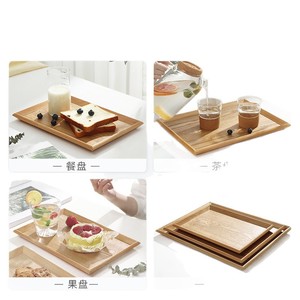 Japanese Style Rectangular Wooden <b>Tray</b> Solid Wood Flat Plate For <b>Tea</b> Coffee Fruit Serving - Product Image 4