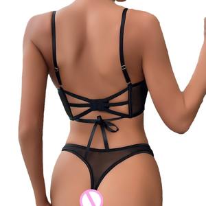 ملابس داخلية نسائية ملابس داخلية مثيرة طقم ملابس داخلية مثيرة سوداء طقم حمالة صدر مثيرة زهرية شفافة مثيرة - Product Image 5
