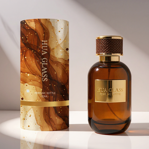 Flacone Spray per Profumo Personalizzato da 100ml in Ambra/Nero con Tappo Effetto Pelle Testurizzato, Logo Personalizzato OEM Disponibile - Product Image 4