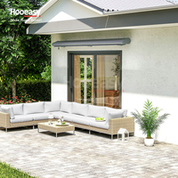 Auvent rétractable en aluminium de luxe Hooeasy, motorisé, pour patio et jardin, auvents sur mesure, grande taille, auvent solaire extérieur