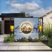 Fontaine murale LED en acier inoxydable personnalisée pour jardin extérieur, cascade paysagère, cloison décorative