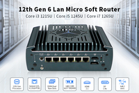 Firewall Mini Tanpa Kipas Intel I5-1235U Generasi ke-12 10-Core 6x2.5GbE 4xPOE M.2 NVMe DDR4 64GB Watchdog TPM2.0 untuk Router Perusahaan