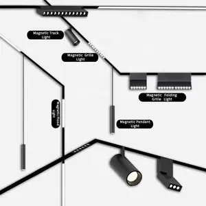 Factory Ultra Thin Ceiling Track Lamp Track Rail Spot Lighting System 48V 35mm Led Magnetic Track Light