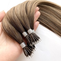 Extensions de cheveux naturels Remy Haiyi 2026 de haute qualité, lisses et ondulés, avec anneaux nano, sans perte de cheveux, pour femmes blanches