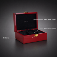 Boîte à parfum en bois laqué brillant, doublée de velours, coffret de rangement pour montres et bijoux, fermoir doré, boîte cadeau rouge pour collectionneurs