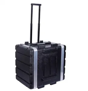 Sistema di scaffalature in ABS antiurto che trasporta Flight Case 6U profondità 17 ''con carrello e ruota