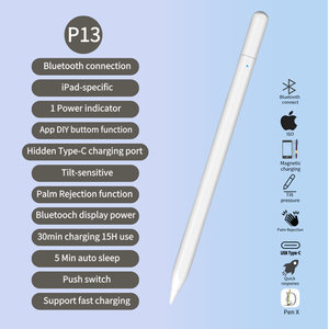 <span class=keywords><strong>ปากกา</strong></span>สไตลัสแบบแอคทีฟสำหรับ iPad 2018-2026 <span class=keywords><strong>iPhone</strong></span> Duo พร้อมระบบป้องกันการสัมผัสโดยฝ่ามือ รองรับการเอียง แสดงสถานะแบตเตอรี่ ดูดติดแม่เหล็ก - Product Image 3