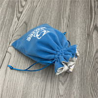 Pochette à cordon en velours de haute qualité avec pochette de rangement en velours bleu doublé de satin pour jouet de carte de jeu pochette à poussière en velours pour Lego