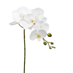 Оптовая продажа по заводской цене, белая бабочка, Орхидея, настоящие на ощупь шелковые цветы, фаленопсис для свадебной вечеринки, украшение для дома