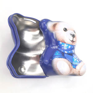 カスタマイズされたクマとピギーバンクの缶食品グレードの金属チョコレート & マネーギフト包装子供のためのリサイクル可能な缶 - Product Image 6