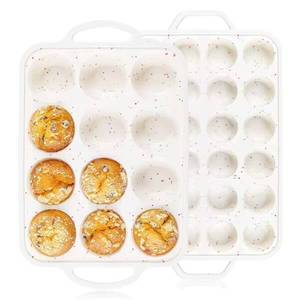 MUYULINS factory 12-cup <b>pan</b>, metal reinforced frame, regular size, with <b>handle</b>, non-stick silicone cake mold - Product Image 1