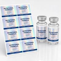 Étiquette holographique personnalisée pour flacon, autocollant métallique arc-en-ciel pour étiquettes de bouteilles de formules nutritionnelles et de produits de santé (feuille)