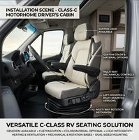 Siège conducteur de camping-car de luxe avec suspension pneumatique, pivotant à 360 degrés, avec ventilation, chauffage et massage pour camping-car et motorhome