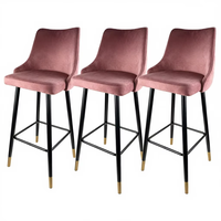 Tabouret de bar en velours scandinave de luxe, base en métal avec coussin de siège, tabourets de bar personnalisés pour la maison, le commerce et les restaurants