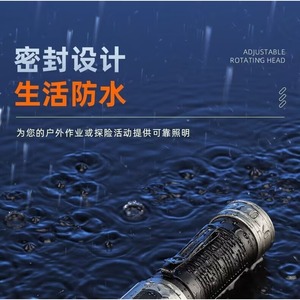F303 Flashlight 90 Degree Rotating Rechargeable Dual <b>Light</b> Source Aluminum Alloy Magnetic Outdoor <b>LED</b> Flashlight - Product Image 4
