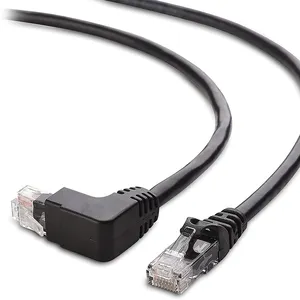 UTP STP Kabel Ethernet Tambal Lan Jaringan Cat5 Cat5e Cat6 Cat7 Cat8 RJ45 Sudut Kanan 90 Derajat Kustom