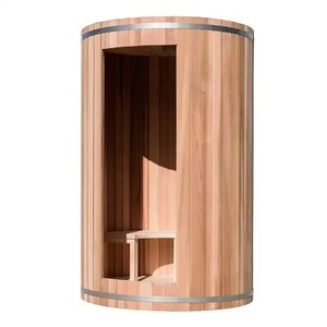 Barril de madera de cedro rojo vertical de diseño popular moderno, estufa de sauna eléctrica <span class=keywords><strong>para</strong></span> jardín al aire libre, capacidad <span class=keywords><strong>para</strong></span> 2 personas, calefacción de 6KW - Product Image 3