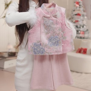Tongxingyuan Girls Traditional Chinese Style Tang Suit Set Autumn Winter Thickened Three Piece Princess Outfit New Year Wear - Product Image 3