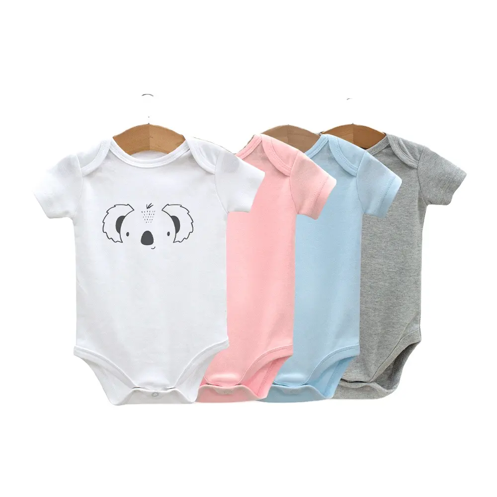 Cotone organico delicato sulla pelle stampa personalizzata LOGO bambino manica lunga tutina vestiti per bambini Bebe body