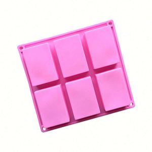 Eco-Friendly 6 Hole Rectangle Shape <b>Molds</b> <b>Candle</b> Making <b>Mold</b> for Soap Pudding Make Silicone Resin OEM\ODM - Product Image 3