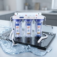 Filtre à eau de comptoir à 3 étapes avec filtration de sédiments de 5 microns, usage domestique, design écologique