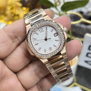 Montre automatique à quartz pour femme avec lunette sertie de diamants, zircon moissanite, affichage de la date lumineux, acier de luxe, étanche, design de créateur - Product Image 2