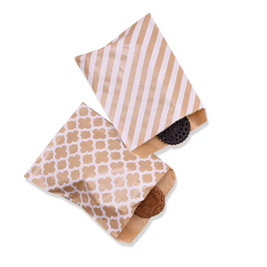 Bán buôn tùy chỉnh Mini phẳng sắc nét đáy Túi giấy Kraft Kích thước trung bình gấp lót sáp cho thực phẩm gà rán không thấm mỡ - Product Image 1