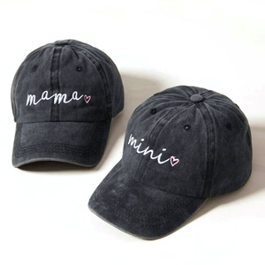 2pc Casual Mama <strong>Mini</strong> Baseball Cap <strong>Hat</strong> Sets Mother Daughter Adult Child Toddler Girls Adjustable - Product Image 4