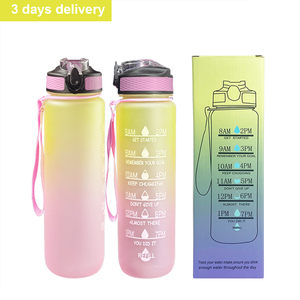 1 bouteille <span class=keywords><strong>d</strong></span>'eau pour gymnastique, en plastique, en tritan, 32oz, avec marqueur de temps de motivation, meilleure vente - Product Image 5