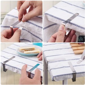 Pinces de fixation pour <span class=keywords><strong>nappes</strong></span> de camping en gros, supports de nappe de pique-nique en acier inoxydable - Product Image 5