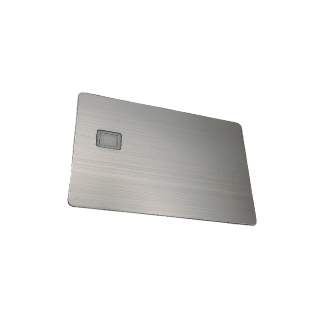 Customized Blank FM4442 Chip Slot Stainless Steel Metal Credit Card with UV Printing 0.8mm Thickness