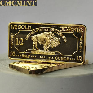 เหรียญกษาปณ์โลหะแกะสลักทองเหลืองชุบทองขนาด1/2ออนซ์100ทองรูปควายแท่งที่ระลึกงานประดิษฐ์ตามสั่ง - Product Image 5