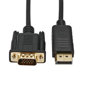 High Quality Black 1.8M 6FT 1080P <strong>Displayport</strong> to VGA Cable DP Male to VGA Male Display Port Cable HDTV Projector - Product Image 1