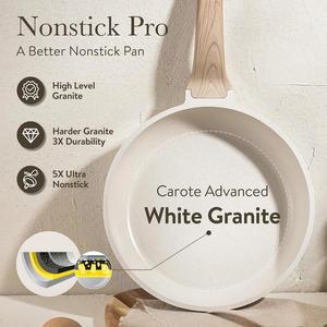 <b>Pots</b> and Pans Set, Nonstick Cookware Sets, White Granite <b>Induction</b> Cookware Non Stick Cooking Set W/Frying Pans & Saucepans - Product Image 4