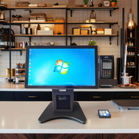 Kiosque à écran tactile de 15,6''/21,5'' peu encombrant avec lecteur de codes-barres, montage réglable (sur bureau/sur pied), orientation de l'écran LED