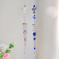 Campana de Viento de Cristal Giratoria de Siete Colores con Diseño de Colibrí, Decoración 3D para Ventanas, Decoración del Hogar, Regalo Festivo